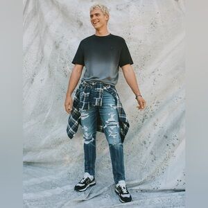 American Eagle Outfitters Men's Ripped Skinny Jeans - Blue 34x34